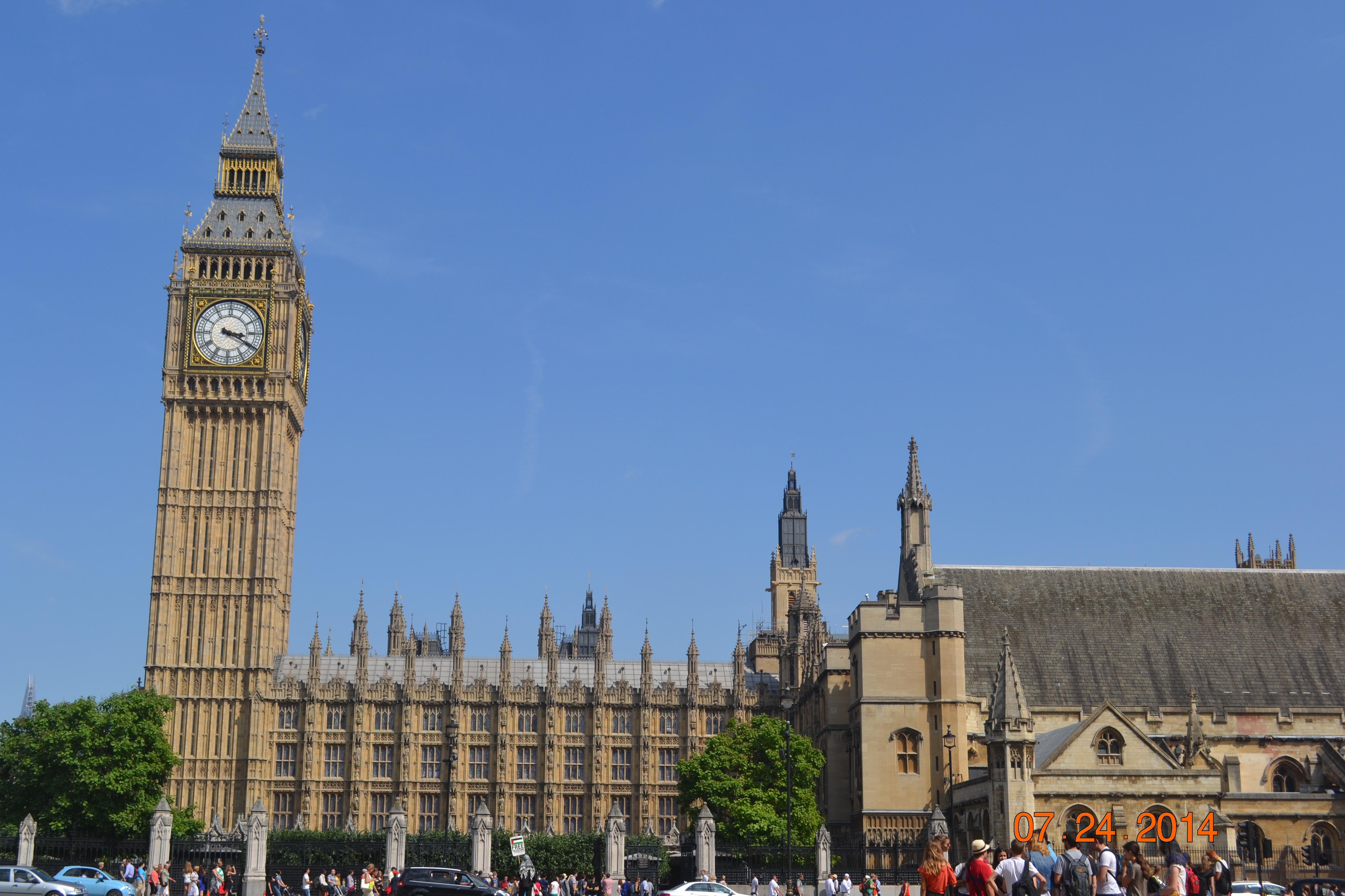 Elizabeth Tower and the Palace of Westminster in London