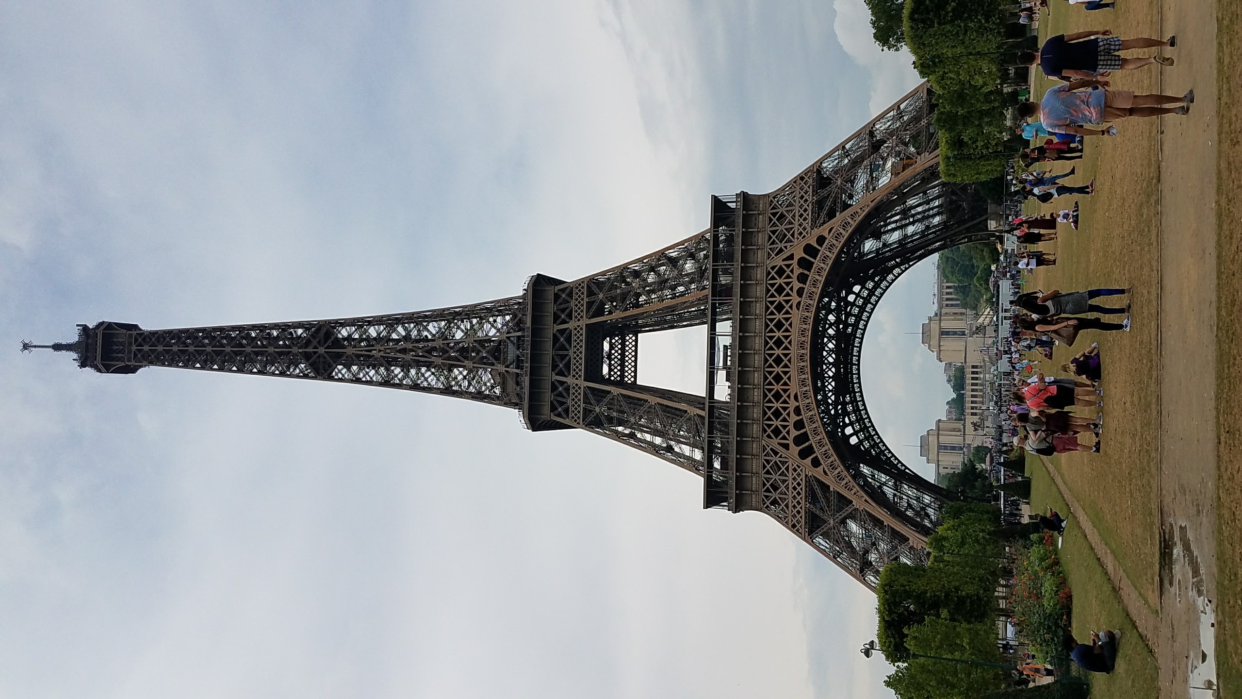 Eiffel Tower from Champ de Mars in Paris